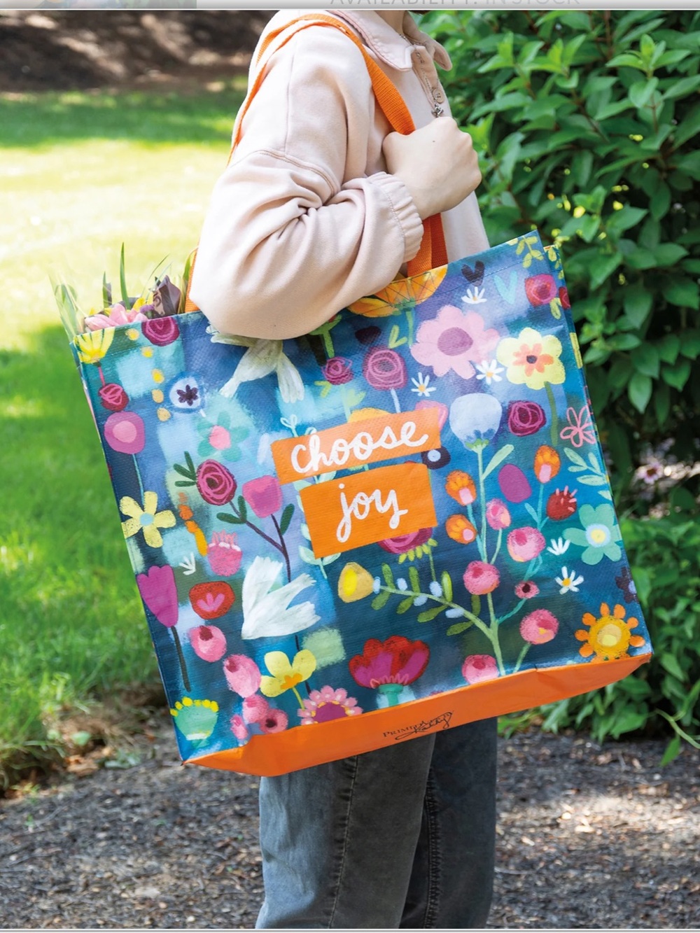 Choose Joy reusable shopping tote